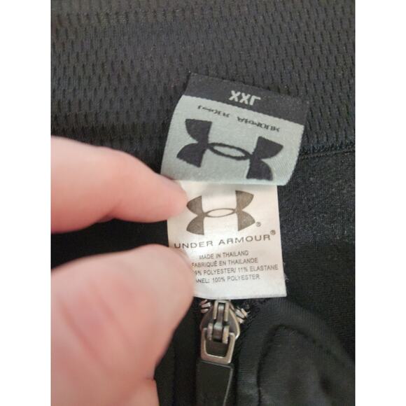 Under Armour Full Zip Jacket Mens 2XL Black Soft Shell Long Sleeve Windbreaker - Picture 3 of 11